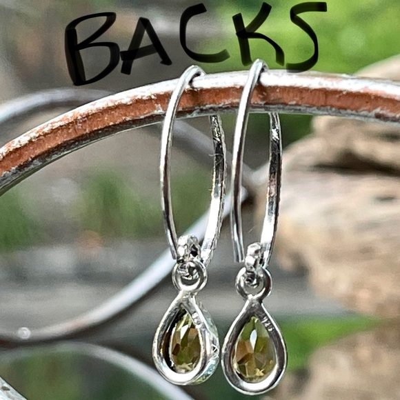 Stunning Golden Yellow Natural Citrine 925 Sterling Silver Drop Earrings - Picture 7 of 11